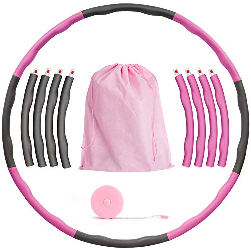 PGFUNNY Hula Hoop Fitness Hula Hoop Adultos Fitness Desmontable,Professional Hula Hoop para la reducción de Peso,para Que Los Adultos y Los Niños Hagan Ejercicio(con Cinta métrica y Bolsa)