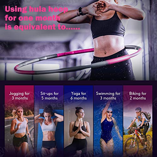 PGFUNNY Hula Hoop Fitness Hula Hoop Adultos Fitness Desmontable,Professional Hula Hoop para la reducción de Peso,para Que Los Adultos y Los Niños Hagan Ejercicio(con Cinta métrica y Bolsa)