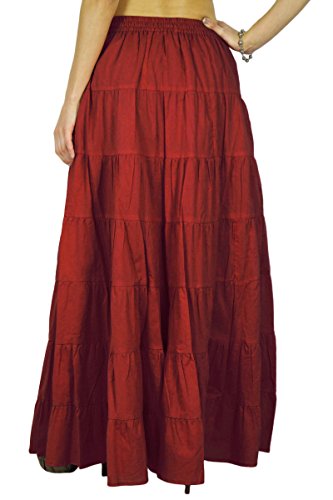 Phagun De Falda De Las Mujeres del Algodón del Verano Rojo Ladrillo Etnico Diseño Lazo De La Cintura - 42 Phagun De Falda De Las Mujeres del Algodón del Verano Rojo Ladrillo Etnico Diseño Lazo De La Cintura - 42