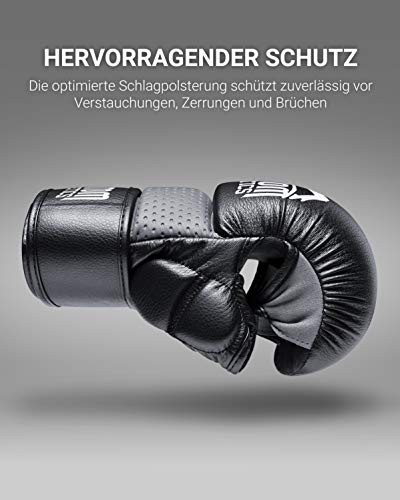 PHANTOM MMA Gloves RIOT - Protección óptima para el sparring - Seguridad extra para el pulgar y la muñeca - Agarre abierto para cualquier arte marcial como el grappling - Lucha y entrenamiento