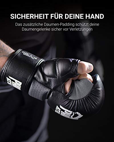 PHANTOM MMA Gloves RIOT - Protección óptima para el sparring - Seguridad extra para el pulgar y la muñeca - Agarre abierto para cualquier arte marcial como el grappling - Lucha y entrenamiento