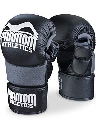 PHANTOM MMA Gloves RIOT - Protección óptima para el sparring - Seguridad extra para el pulgar y la muñeca - Agarre abierto para cualquier arte marcial como el grappling - Lucha y entrenamiento