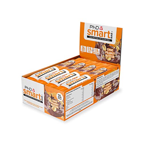 PhD Smart Bar Barritas Proteína Mantequilla de cacahuete con chocolate (12 x 64g), 31% Proteína