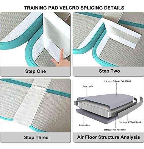 Phil Beauty Air Track para Gimnasia con Bomba de Aire Eléctrica Pista de Aire Inflable Tumbling Alfombrillas-Colchonetas para de Aterrizaje de Entrenamiento,Verde,400x100x10cm