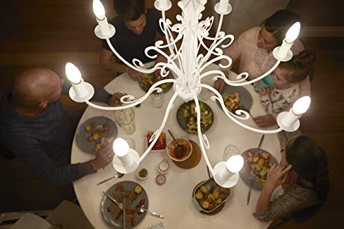 Philips Bombillas LED Vela E14, 5.5 W equivalentes a 40 W en incandescencia, 470 lúmenes, luz blanca cálida, Pack de 6 Philips Bombillas LED Vela E14, 5.5 W equivalentes a 40 W en incandescencia, 470 lúmenes, luz blanca cálida, Pack de 6