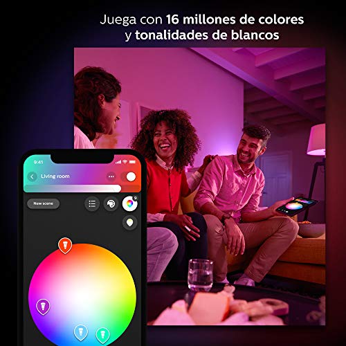 Philips Hue Hue Pack 2 Bombillas Inteligentes LED E14, Luz Blanca, Compatible con Alexa y Google Home, 6.5 W, White and Color Ambiance Philips Hue Hue Pack 2 Bombillas Inteligentes LED E14, Luz Blanca, Compatible con Alexa y Google Home, 6.5 W, White and Color Ambiance