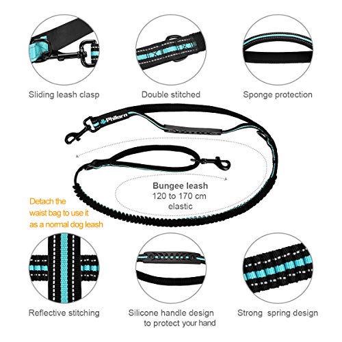 PHILORN Correa para Perros Manos Libres(47"-67") con Costuras Reflectantes, Cinturones de Cintura Ajustables(24"-47") y Correas Elásticas de Doble Manija para Correr/Caminar, Endure 150 lbs … PHILORN Correa para Perros Manos Libres(47"-67") con Costuras Reflectantes, Cinturones de Cintura Ajustables(24"-47") y Correas Elásticas de Doble Manija para Correr/Caminar, Endure 150 lbs …