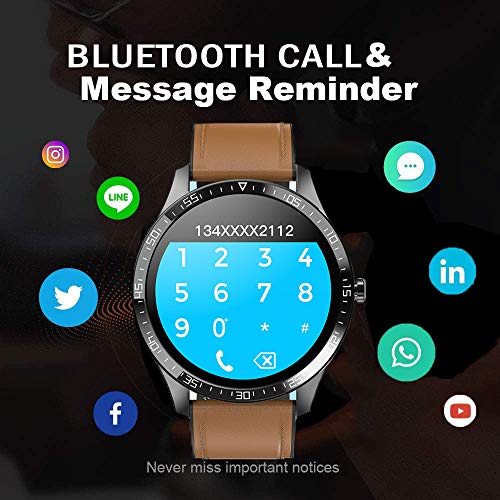 PHIPUDS,Reloj Inteligente Hombre, Smartwatch Mujer |Llamada Bluetooth| IP68 Impermeable con micrófono Altavoz, Realizar y Recibir Llamadas, Reloj Digital Fitness Tracker para Android iOS(Negro)