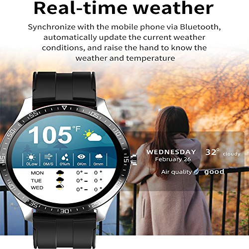 PHIPUDS,Reloj Inteligente Hombre, Smartwatch Mujer |Llamada Bluetooth| IP68 Impermeable con micrófono Altavoz, Realizar y Recibir Llamadas, Reloj Digital Fitness Tracker para Android iOS(Negro)