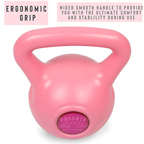 Phoenix Fitness RY1422 - Pesa rusa de vinilo para entrenamiento de fuerza y cardio, color rosa, 6 kg Phoenix Fitness RY1422 - Pesa rusa de vinilo para entrenamiento de fuerza y cardio, color rosa, 6 kg