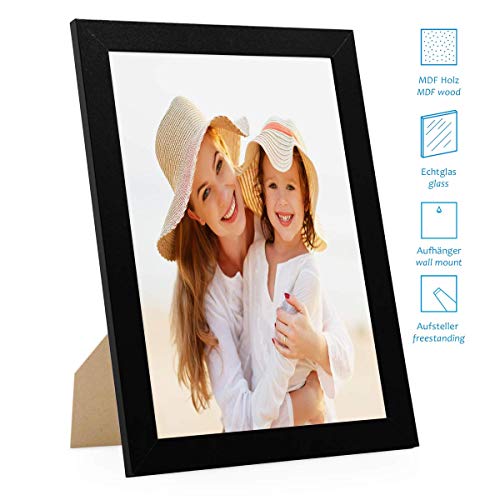 Photolini Juego de 15 Marcos Basic Collection Modernos, Negros de MDF, Incluyendo Accesorios/Collage de Fotos/galería de imágenes Photolini Juego de 15 Marcos Basic Collection Modernos, Negros de MDF, Incluyendo Accesorios/Collage de Fotos/galería de imágenes