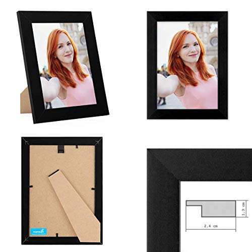Photolini Juego de 15 Marcos Basic Collection Modernos, Negros de MDF, Incluyendo Accesorios/Collage de Fotos/galería de imágenes Photolini Juego de 15 Marcos Basic Collection Modernos, Negros de MDF, Incluyendo Accesorios/Collage de Fotos/galería de imágenes