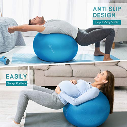 PHYLLEXI Pelota de Ejercicios Gimnasio Yoga - Pelota de Ejercicio para Fitness 55-85cm de Grado Pro Anti-Explosión, Fitness para Embarazos, Pelota Pilates de Bomba Rápida con Guía de Entrenamiento PHYLLEXI Pelota de Ejercicios Gimnasio Yoga - Pelota de Ejercicio para Fitness 55-85cm de Grado Pro Anti-Explosión, Fitness para Embarazos, Pelota Pilates de Bomba Rápida con Guía de Entrenamiento
