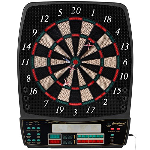 Physionics Diana Electrónica - 28 Juegos (Muchas Variaciones), Inc. 12 Dardos con 100 Puntas de Repuesto - LCD Juego de Dardos Automática, Dartboard, Darts