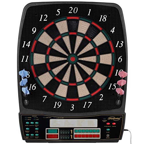 Physionics Diana Electrónica - 28 Juegos (Muchas Variaciones), Inc. 12 Dardos con 100 Puntas de Repuesto - LCD Juego de Dardos Automática, Dartboard, Darts