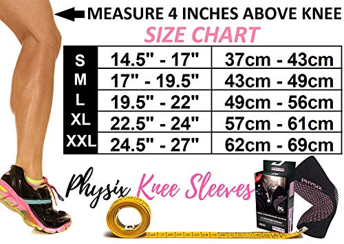 Physix Gear Sport Rodillera Deportiva, Las Mejores Rodilleras Crossfit Mujer y Hombre Antideslizantes, Rodilleras Deportivas cómodas y fáciles de Poner, Rodillera de compresión, 1 ud, S, Negro/Rosa Physix Gear Sport Rodillera Deportiva, Las Mejores Rodilleras Crossfit Mujer y Hombre Antideslizantes, Rodilleras Deportivas cómodas y fáciles de Poner, Rodillera de compresión, 1 ud, S, Negro/Rosa