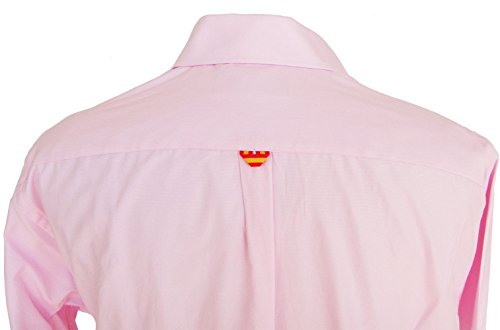 Pi2010 Camisa Bandera de España Hombre Rosa con Marino, Fabricado en España Talla XXL