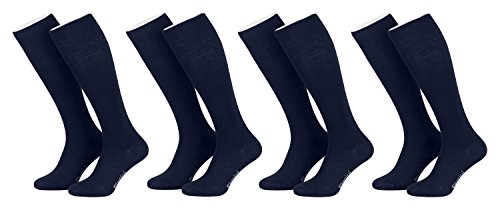 Piarini - 4 pares de calcetines largos para mujer - Azul marino - 35-38 Piarini - 4 pares de calcetines largos para mujer - Azul marino - 35-38