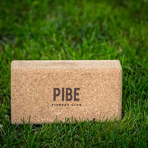 Pibe Bloque Yoga Corcho Natural Pack 2 Piezas Ecológico de Alta Densidad 22,5 x 12 x 7,5 Centímetros Ladrillo Yoga Block Cork para Pilates y Ejercicios de Yoga. Corcho Natural de Portugal