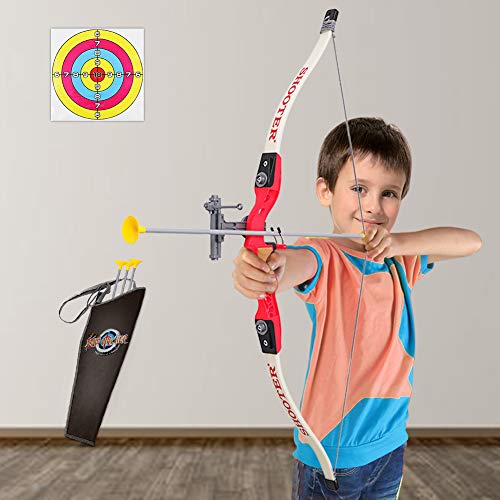 Pickwoo Juego de Arco y Flecha Archery 1/1.8 Arco para niños, Juego de Juego de Arco y Flecha para niños y niñas, Juego de Tiro con Arco para Principiantes con Objetivo, Arco de Caza para niños