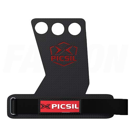 PICSIL Calleras Falcon para Cross Training Grips 3 Agujeros Agarre y Protector de Mano o Guantes para Gimnasia para Hombres y Mujeres en Deportes de Fitness Calistenia Halterofilia (Talla M, 3H)