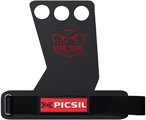 PICSIL Calleras Falcon para Cross Training Grips 3 Agujeros Agarre y Protector de Mano o Guantes para Gimnasia Unisex para Hombres y Mujeres en Deportes de Fitness Halterofilia (Talla XL, 3H)