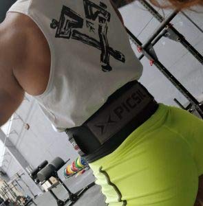 PicSil - Cinturón Lumbar para Culturismo Musculación & Halterofilia Levantamiento de Peso en Cross Training Box Fitness Powerlifting Gym Hombres y Mujeres (Color Negro, Talla L)