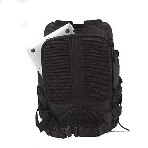 PicSil Mochila Militar de Asalto Impermeable 40L de Capacidad Mochila Táctica Militar Nylon 600D Múltiples Bolsillos para Senderismo Montañismo Caza Trekking Profesionales Hombres y Mujeres (Negro)