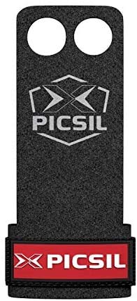 PicSil Raven 2H Calleras para Cross Training Grips 2 Agujeros Agarre y Protector de Mano o Guantes para Gimnasia Unisex para Hombres y Mujeres en Deportes de Fitness (Talla M, Color Negro)