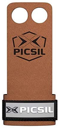 PicSil Raven 2H Calleras para Cross Training Grips 2 Agujeros Agarre y Protector de Mano o Guantes para Gimnasia Unisex para Hombres y Mujeres en Deportes de Fitness Halterofilia (Talla S, Negro)