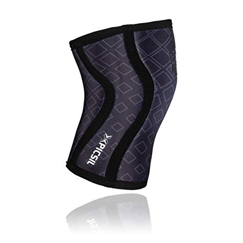 PICSIL Rodillera Deportiva Neopreno 5mm- Rodilleras Compresión Cinta rotuliana Faja Tubular para Hombres y Mujeres del Fitness y Cross Training Evita Lesiones (Black&Square; Large)