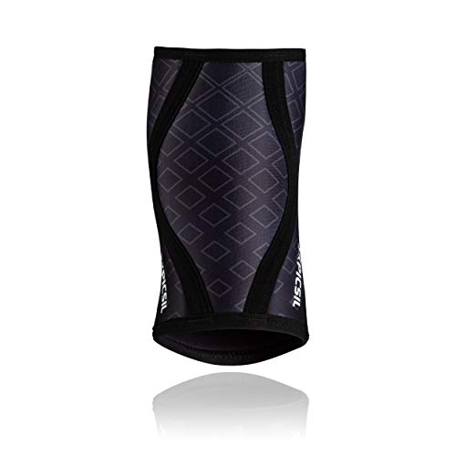 PICSIL Rodillera Deportiva Neopreno 7mm- Rodilleras Compresión Cinta rotuliana Faja Tubular para Profesionales Hombres y Mujeres del Fitness y Cross Training Evita Lesiones (Black&Square, Large)