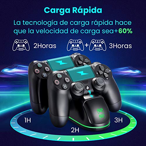 PICTEK Cargador Mando PS4, Soporte Mando ps4 USB con LED Indicador, Estación de Carga ps4, Compatible con Playstation4, PS4, PS4 Pro, PS4 Slim (Cable80CM) PICTEK Cargador Mando PS4, Soporte Mando ps4 USB con LED Indicador, Estación de Carga ps4, Compatible con Playstation4, PS4, PS4 Pro, PS4 Slim (Cable80CM)