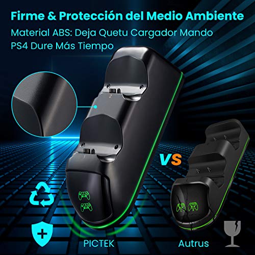 PICTEK Cargador Mando PS4, Soporte Mando ps4 USB con LED Indicador, Estación de Carga ps4, Compatible con Playstation4, PS4, PS4 Pro, PS4 Slim (Cable80CM) PICTEK Cargador Mando PS4, Soporte Mando ps4 USB con LED Indicador, Estación de Carga ps4, Compatible con Playstation4, PS4, PS4 Pro, PS4 Slim (Cable80CM)