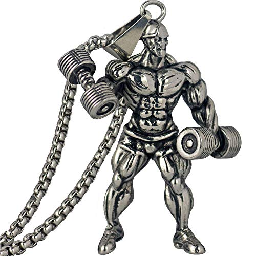 PicZhiwenture Collares Colgantes de suéter Cadena clavicular Collar Hippie Cadena de Acero Inoxidable Fitness Motivación Fuerte Gimnasio Hip Hop Joyas Hombre Mancuerna Colgante Collar-E PicZhiwenture Collares Colgantes de suéter Cadena clavicular Collar Hippie Cadena de Acero Inoxidable Fitness Motivación Fuerte Gimnasio Hip Hop Joyas Hombre Mancuerna Colgante Collar-E