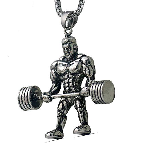 PicZhiwenture Collares Colgantes de suéter Cadena clavicular Collar Hippie Cadena de Acero Inoxidable Fitness Motivación Fuerte Gimnasio Hip Hop Joyas Hombre Mancuerna Colgante Collar-E PicZhiwenture Collares Colgantes de suéter Cadena clavicular Collar Hippie Cadena de Acero Inoxidable Fitness Motivación Fuerte Gimnasio Hip Hop Joyas Hombre Mancuerna Colgante Collar-E