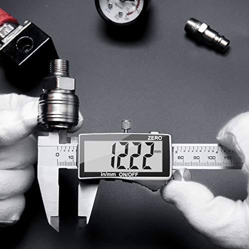 Pie de Rey Digital,Preciva Calibrador digital electrónico de acero inoxidable de 150mm/6pulgadas,Gran Pantalla LCD,Micrómetro de alta precisión,Medida de Diámetro Interior,Exterior,Profundidad Pie de Rey Digital,Preciva Calibrador digital electrónico de acero inoxidable de 150mm/6pulgadas,Gran Pantalla LCD,Micrómetro de alta precisión,Medida de Diámetro Interior,Exterior,Profundidad