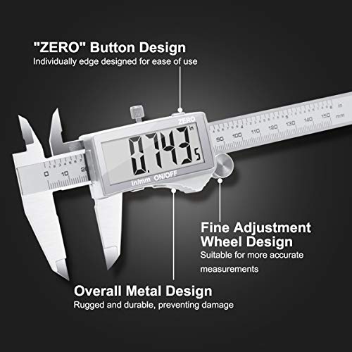 Pie de Rey Digital,Preciva Calibrador digital electrónico de acero inoxidable de 150mm/6pulgadas,Gran Pantalla LCD,Micrómetro de alta precisión,Medida de Diámetro Interior,Exterior,Profundidad Pie de Rey Digital,Preciva Calibrador digital electrónico de acero inoxidable de 150mm/6pulgadas,Gran Pantalla LCD,Micrómetro de alta precisión,Medida de Diámetro Interior,Exterior,Profundidad