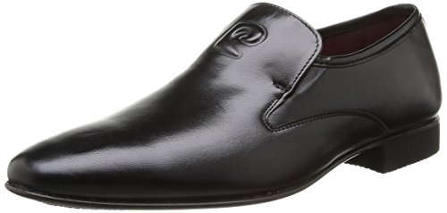 Pierre Cardin Curling - Zapatos de Cordones de Cuero para Hombre Negro Noir (Nappa Noir) 44.5