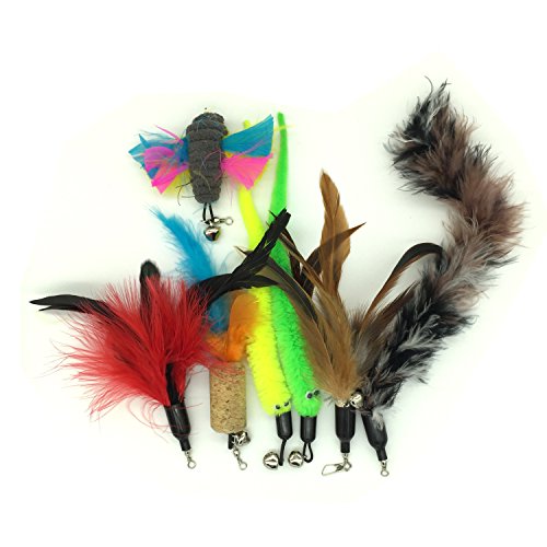 PietyPet Gato Rectificable Toy Wand, Recargas múltiples Gato Pluma Juguete Interactivo Gato Varita Rematador y ejercitador con Gato y Gatito Kitty, 8 Piezas PietyPet Gato Rectificable Toy Wand, Recargas múltiples Gato Pluma Juguete Interactivo Gato Varita Rematador y ejercitador con Gato y Gatito Kitty, 8 Piezas
