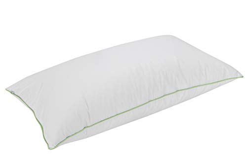 Pikolin Home - Almohada antiácaros Deluxe, 70% plumón de oca, 100% algodón egipcio, 40x75cm, color blanco. (Todas las medidas)