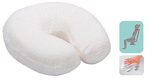 Pikolin Home - Almohada de viaje viscoelástica cervical, 28x28cm, color blanco Pikolin Home - Almohada de viaje viscoelástica cervical, 28x28cm, color blanco