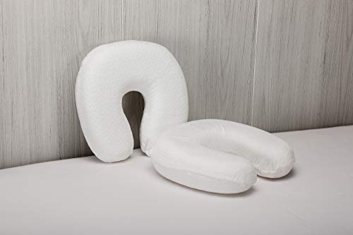 Pikolin Home - Almohada de viaje viscoelástica cervical, 28x28cm, color blanco