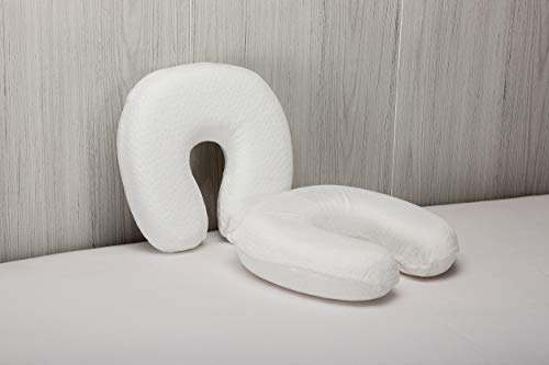 Pikolin Home - Almohada de viaje viscoelástica cervical, 28x28cm, color blanco Pikolin Home - Almohada de viaje viscoelástica cervical, 28x28cm, color blanco