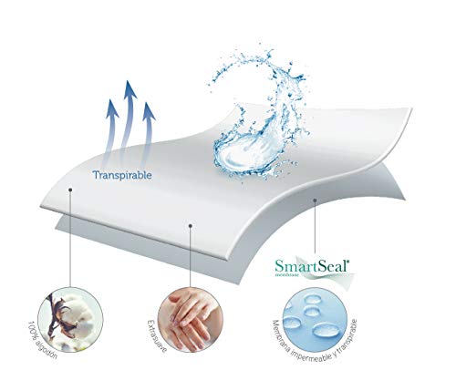 Pikolin Home - Protector de colchón punto, 100% algodón, impermeable y transpirable, 160x200cm-Cama 160 (Todas las medidas) Pikolin Home - Protector de colchón punto, 100% algodón, impermeable y transpirable, 160x200cm-Cama 160 (Todas las medidas)