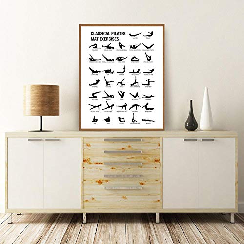 Pilates Entrenamiento Tabla Poster Ejercicio Lienzo Impresiones Negro Blanco Cuadro Yoga Sala Pared Decoracion Culturismo GuíA Gimnasio Pintura 50x70cm No Marco Pilates Entrenamiento Tabla Poster Ejercicio Lienzo Impresiones Negro Blanco Cuadro Yoga Sala Pared Decoracion Culturismo GuíA Gimnasio Pintura 50x70cm No Marco