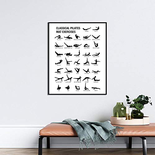 Pilates Entrenamiento Tabla Poster Ejercicio Lienzo Impresiones Negro Blanco Cuadro Yoga Sala Pared Decoracion Culturismo GuíA Gimnasio Pintura 50x70cm No Marco Pilates Entrenamiento Tabla Poster Ejercicio Lienzo Impresiones Negro Blanco Cuadro Yoga Sala Pared Decoracion Culturismo GuíA Gimnasio Pintura 50x70cm No Marco