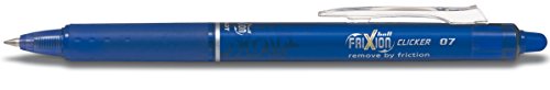 Pilot Azul Frixion Clicker Retráctil Fino Punta redonda Borrable Plumas Pluma 0.7mm Punta Plumilla 0.35mm Línea BLRT-FR7 (Paquete De 6)