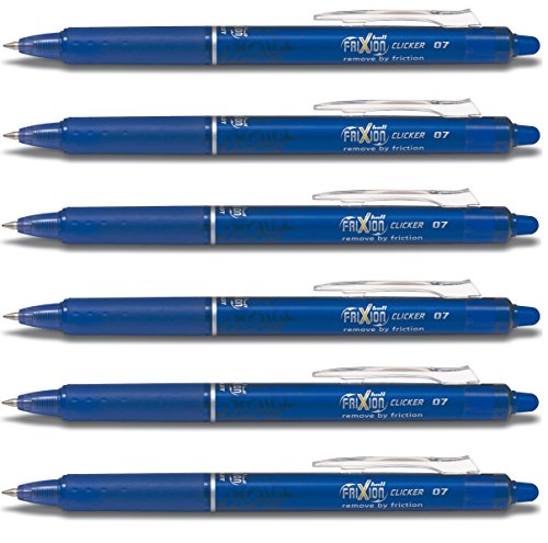 Pilot Azul Frixion Clicker Retráctil Fino Punta redonda Borrable Plumas Pluma 0.7mm Punta Plumilla 0.35mm Línea BLRT-FR7 (Paquete De 6) Pilot Azul Frixion Clicker Retráctil Fino Punta redonda Borrable Plumas Pluma 0.7mm Punta Plumilla 0.35mm Línea BLRT-FR7 (Paquete De 6)