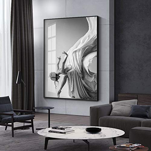 Pintura en Lienzo de Bailarina Moderna, Carteles en Blanco y Negro e impresión de Figuras de Ballet, Cuadros artísticos de Pared para Sala de Estar, Dormitorio, Pasillo 60x80cm Pintura en Lienzo de Bailarina Moderna, Carteles en Blanco y Negro e impresión de Figuras de Ballet, Cuadros artísticos de Pared para Sala de Estar, Dormitorio, Pasillo 60x80cm